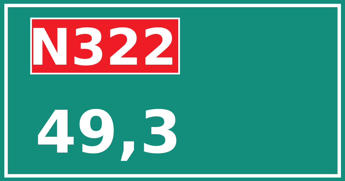 Hectometerbord N322 49,3