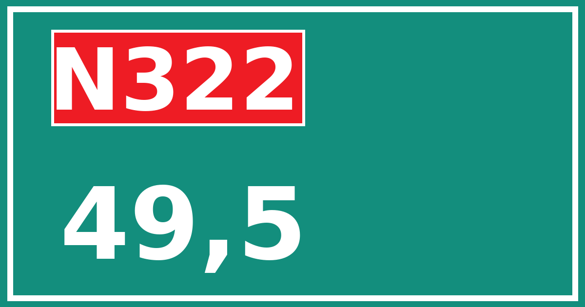 Hectometerbord N322 49,5