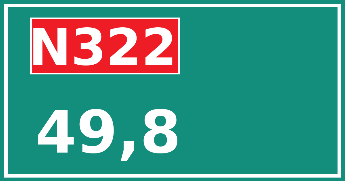 Hectometerbord N322 49,8