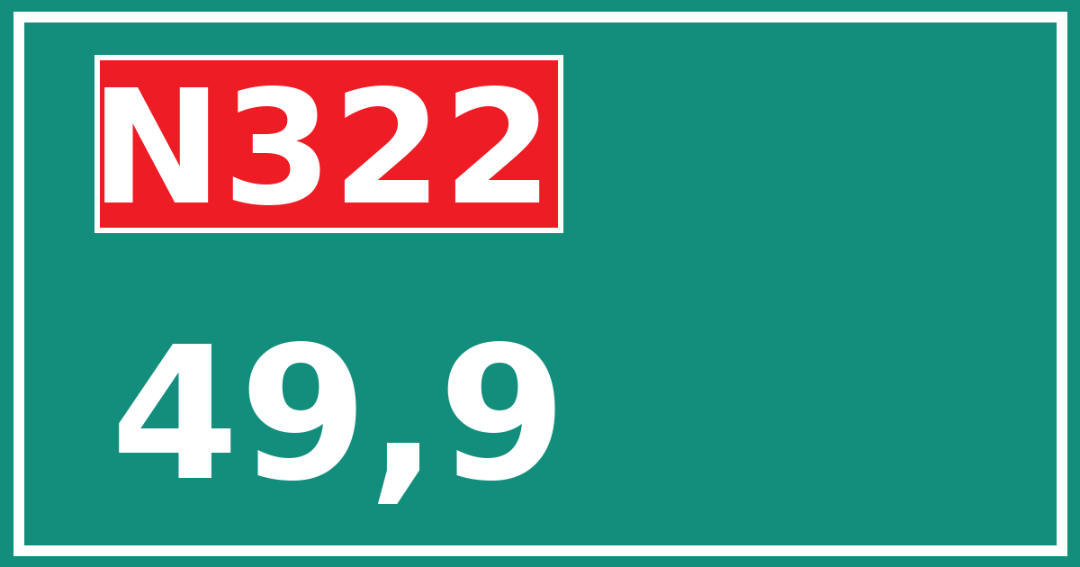 Hectometerbord N322 49,9