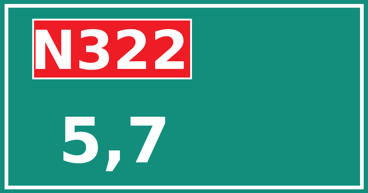 Hectometerbord N322 5,7