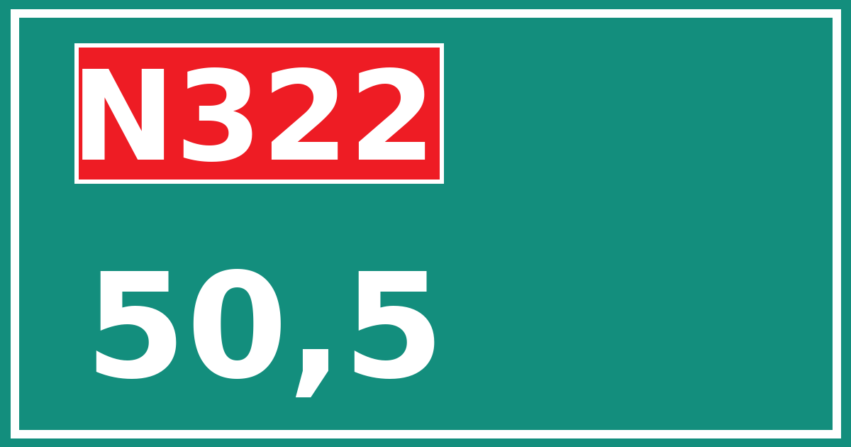 Hectometerbord N322 50,5