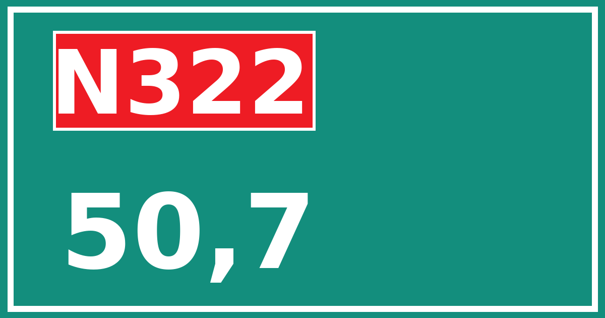 Hectometerbord N322 50,7