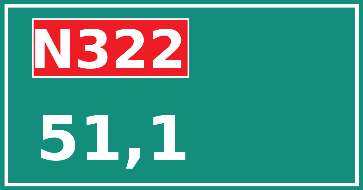 Hectometerbord N322 51,1