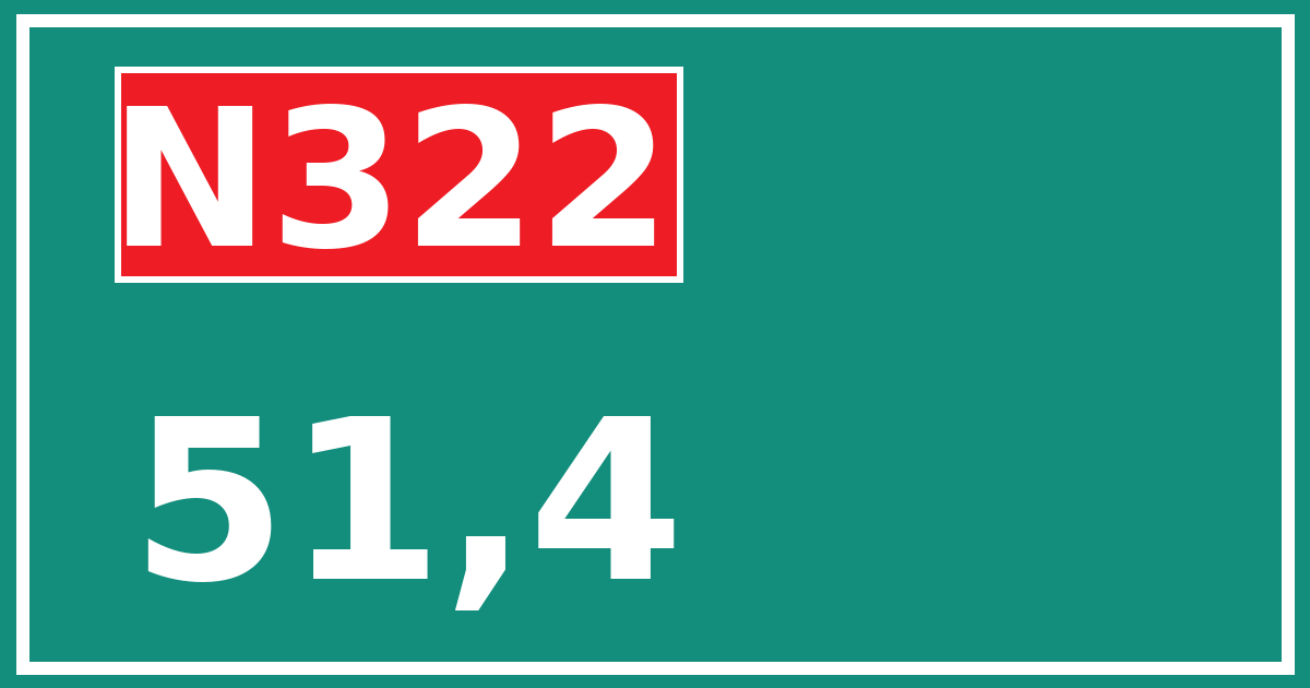 Hectometerbord N322 51,4