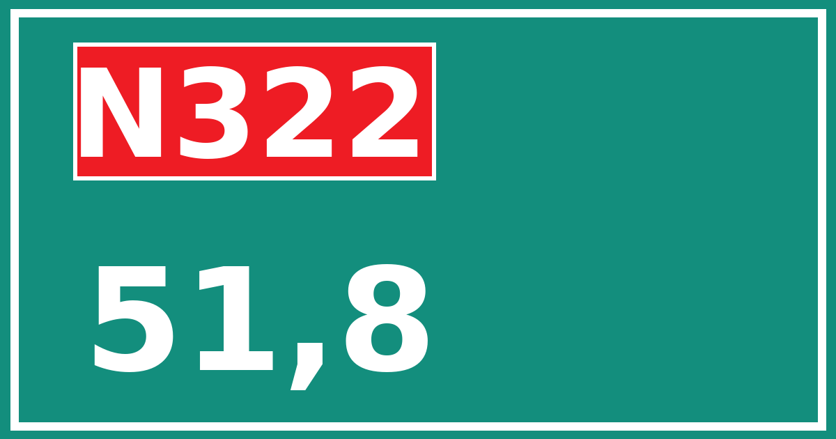 Hectometerbord N322 51,8