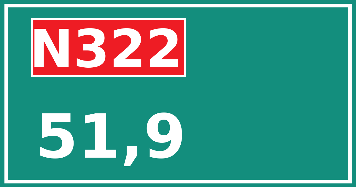 Hectometerbord N322 51,9