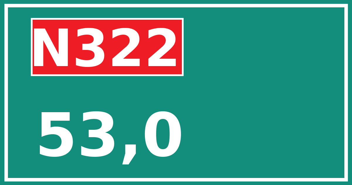 Hectometerbord N322 53,0