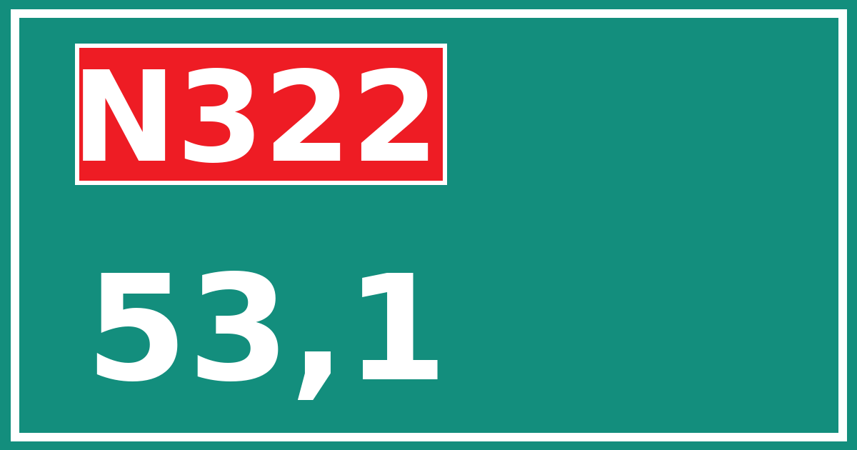 Hectometerbord N322 53,1
