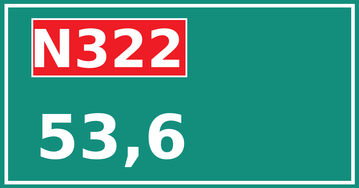 Hectometerbord N322 53,6