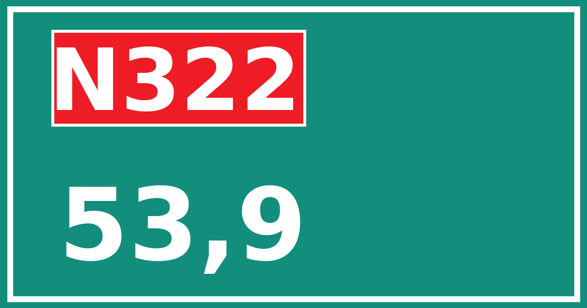 Hectometerbord N322 53,9