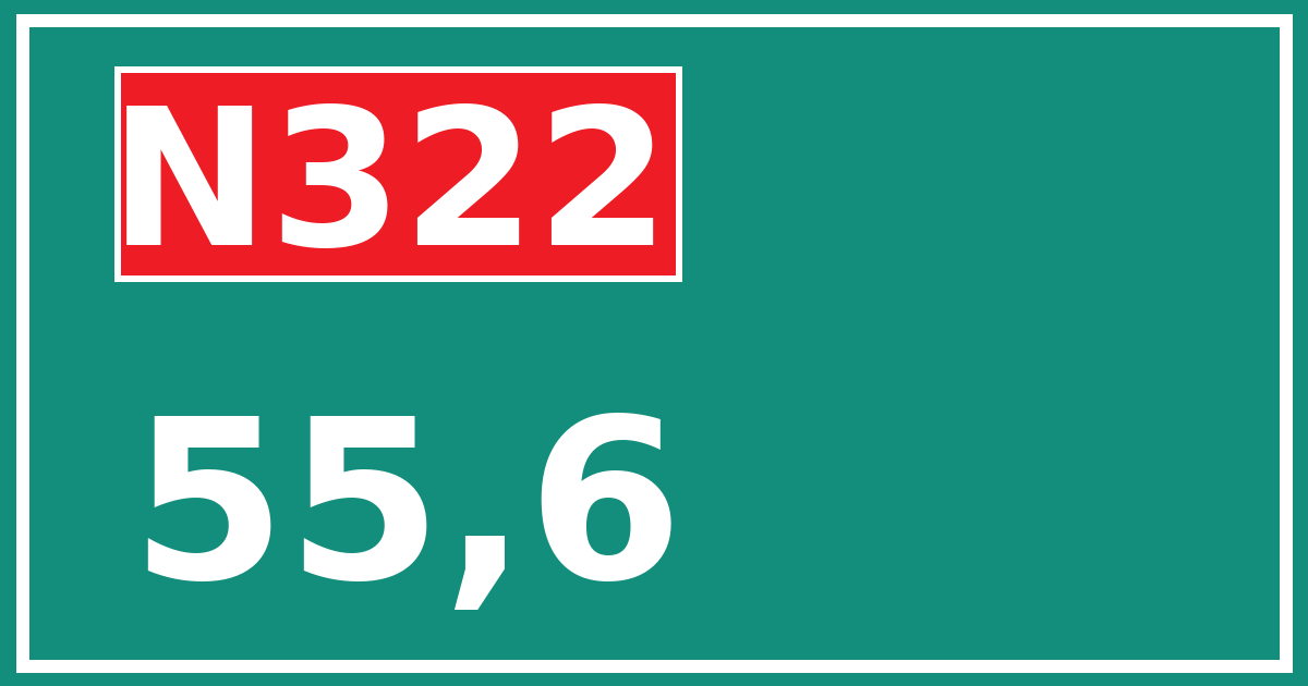 Hectometerbord N322 55,6