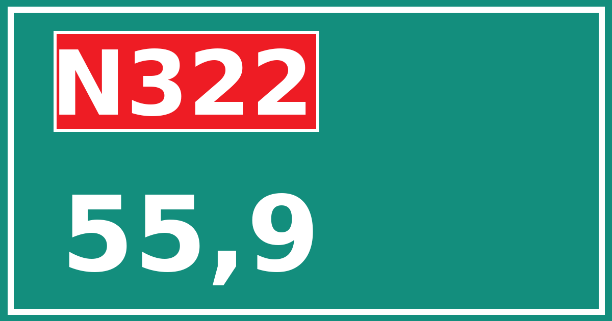 Hectometerbord N322 55,9