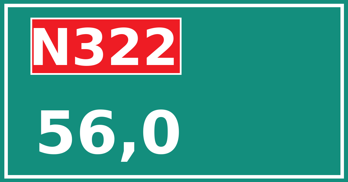 Hectometerbord N322 56,0