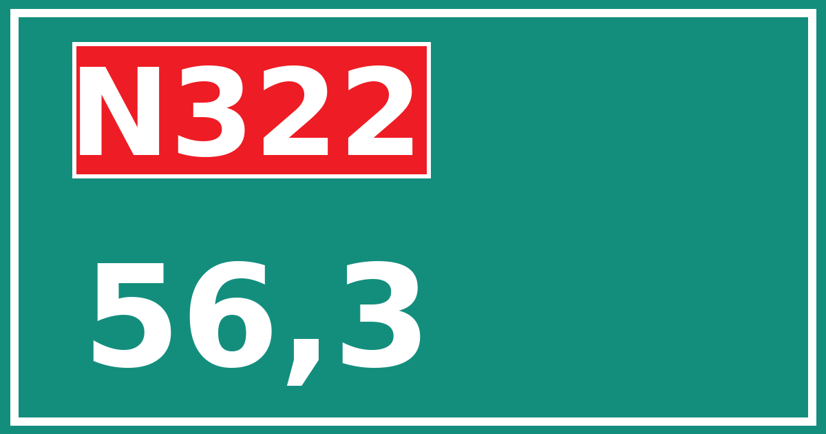 Hectometerbord N322 56,3