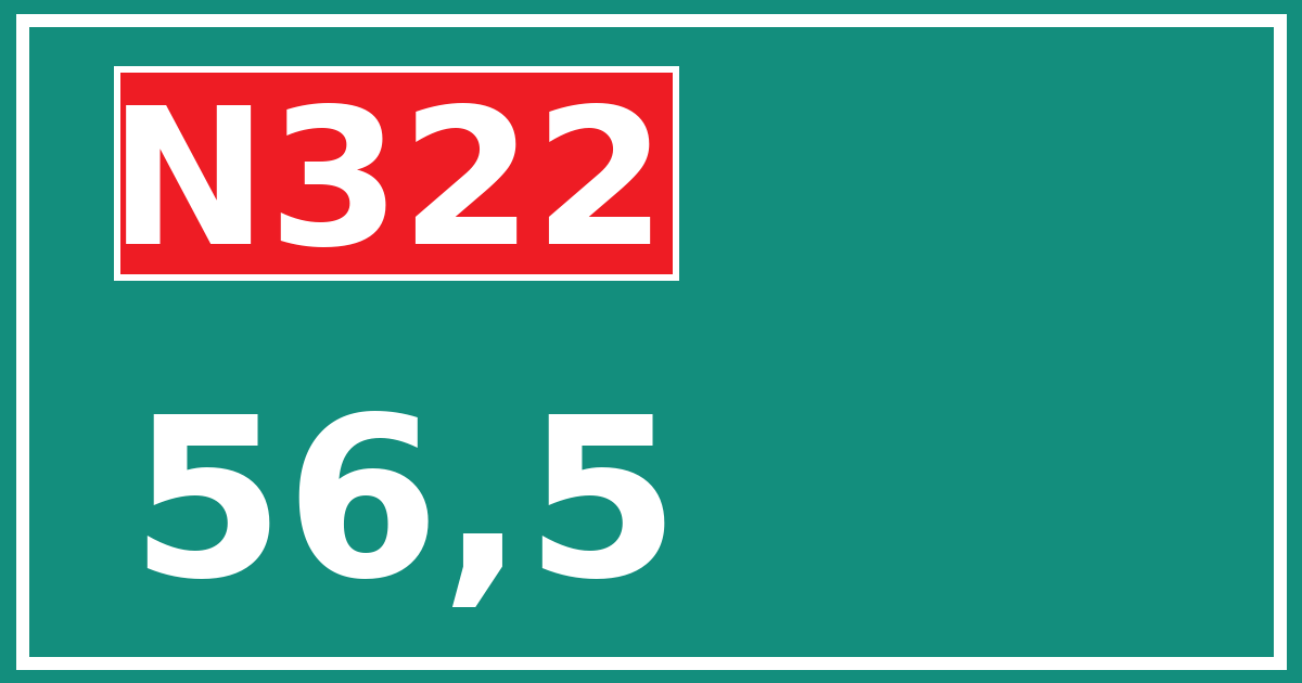 Hectometerbord N322 56,5