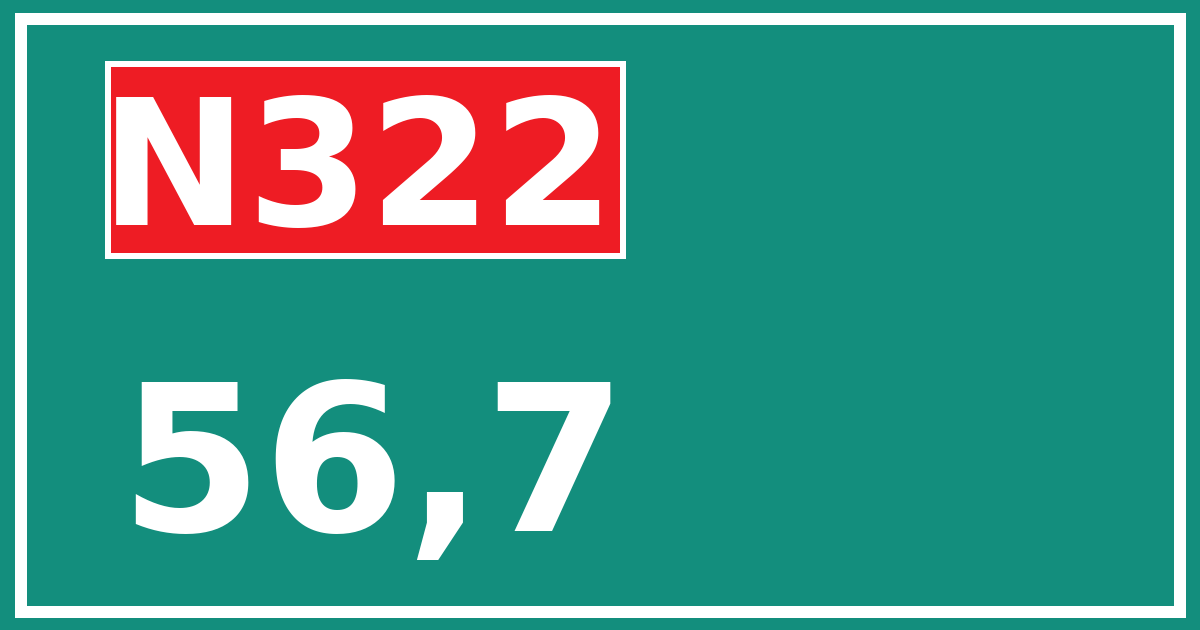 Hectometerbord N322 56,7