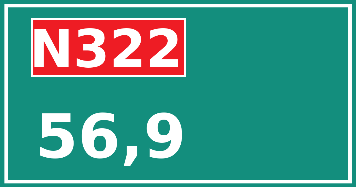 Hectometerbord N322 56,9