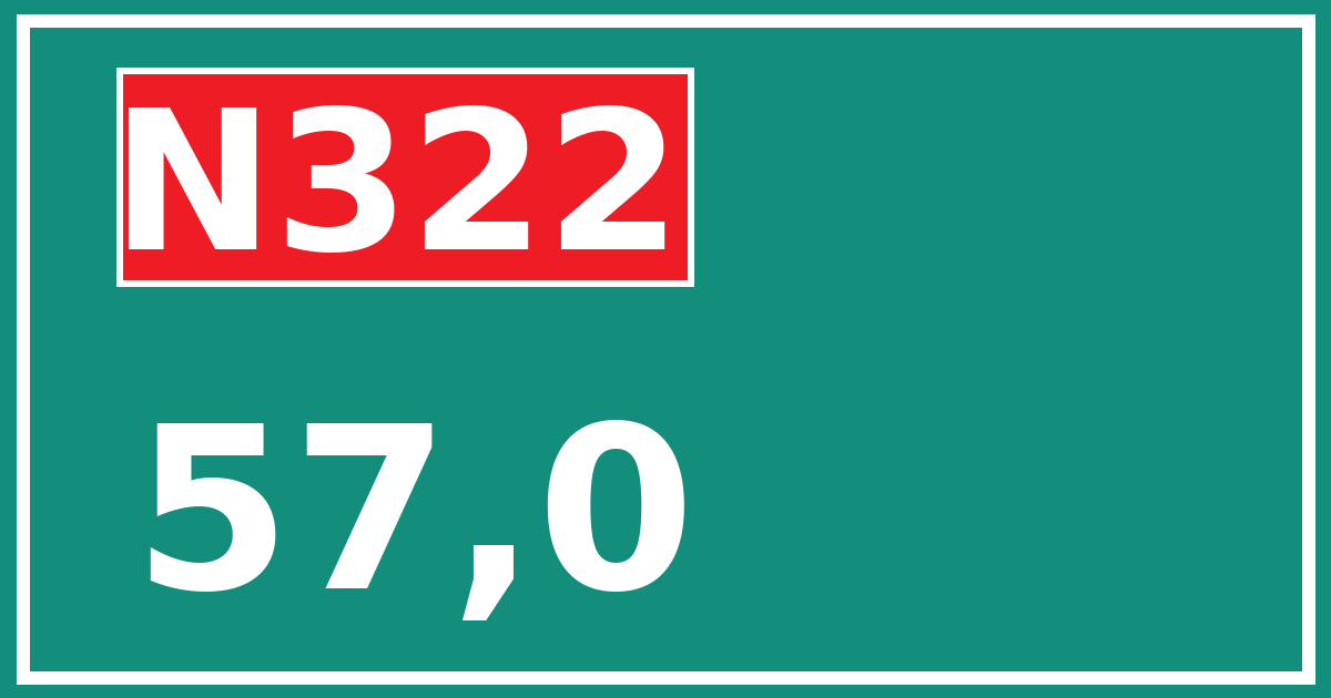 Hectometerbord N322 57,0