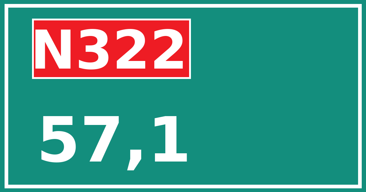 Hectometerbord N322 57,1
