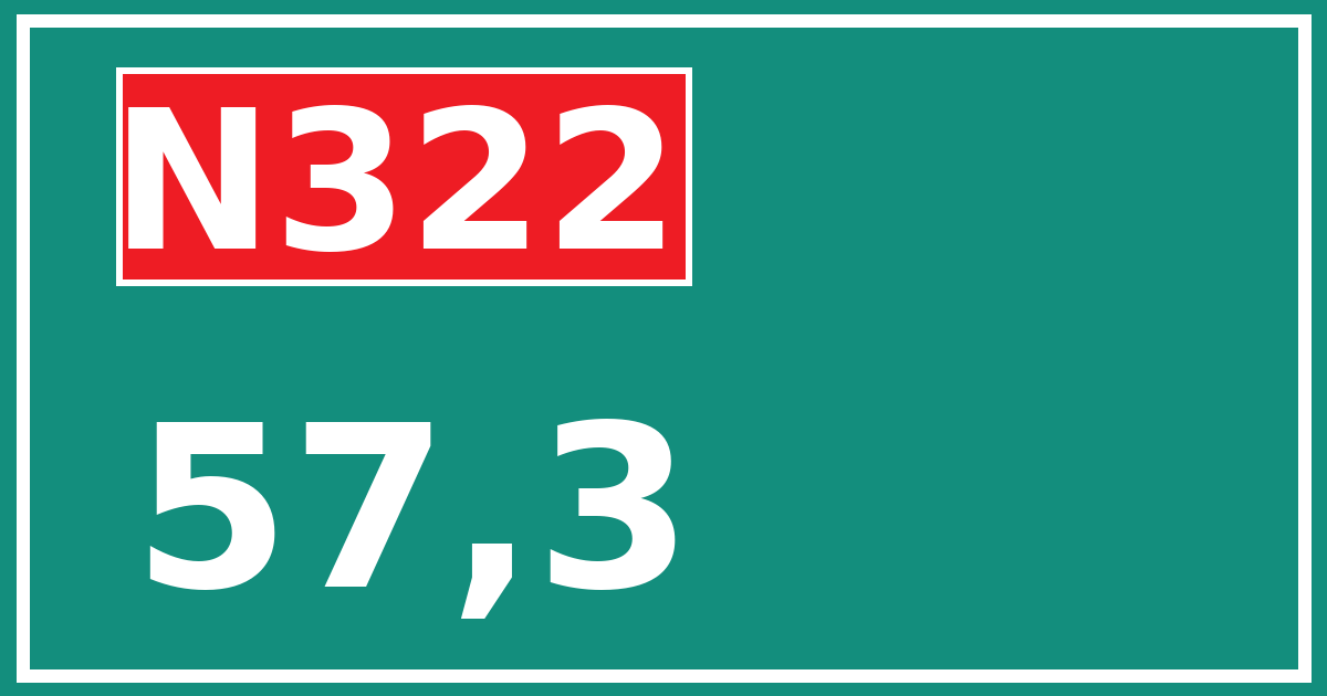 Hectometerbord N322 57,3