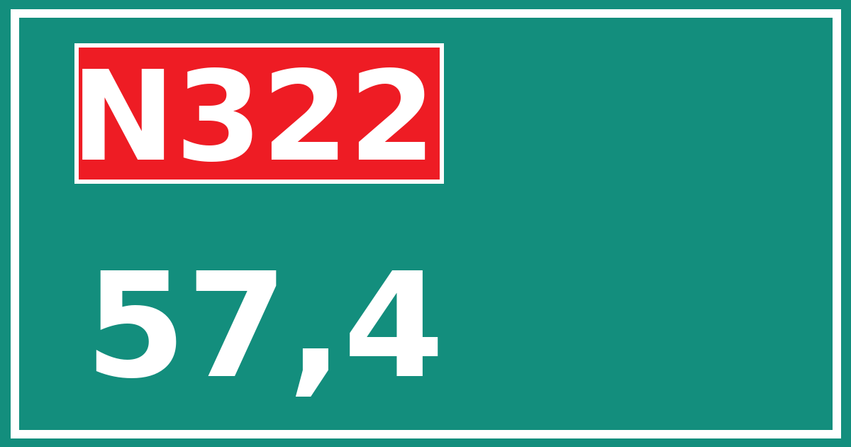 Hectometerbord N322 57,4