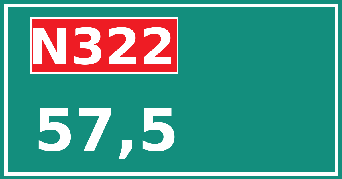 Hectometerbord N322 57,5