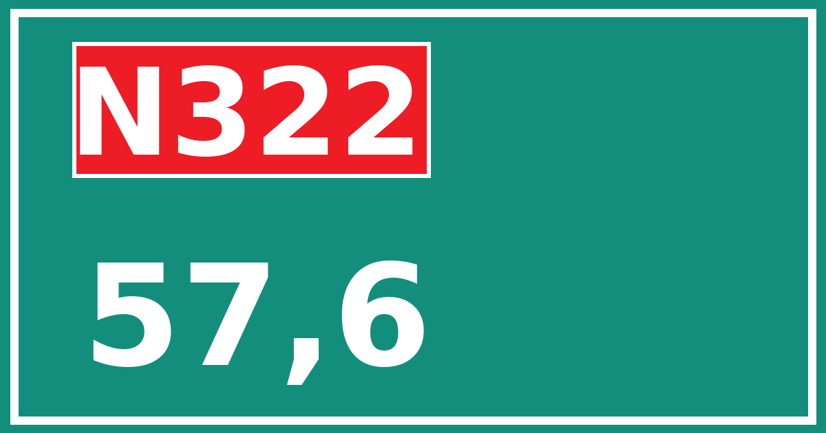 Hectometerbord N322 57,6