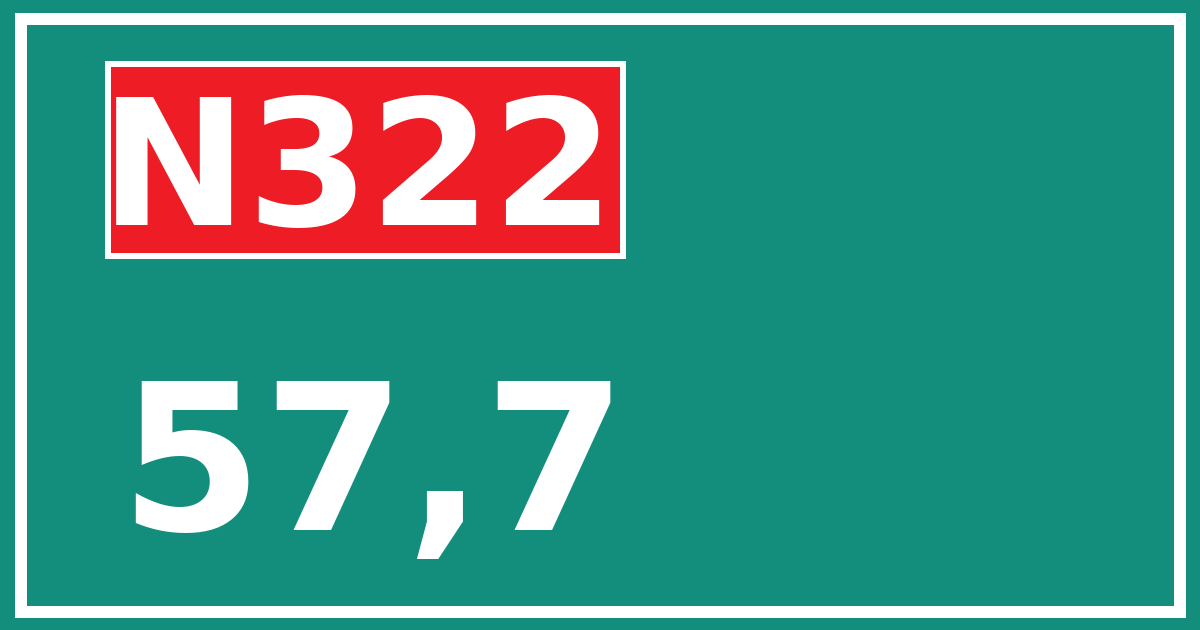 Hectometerbord N322 57,7