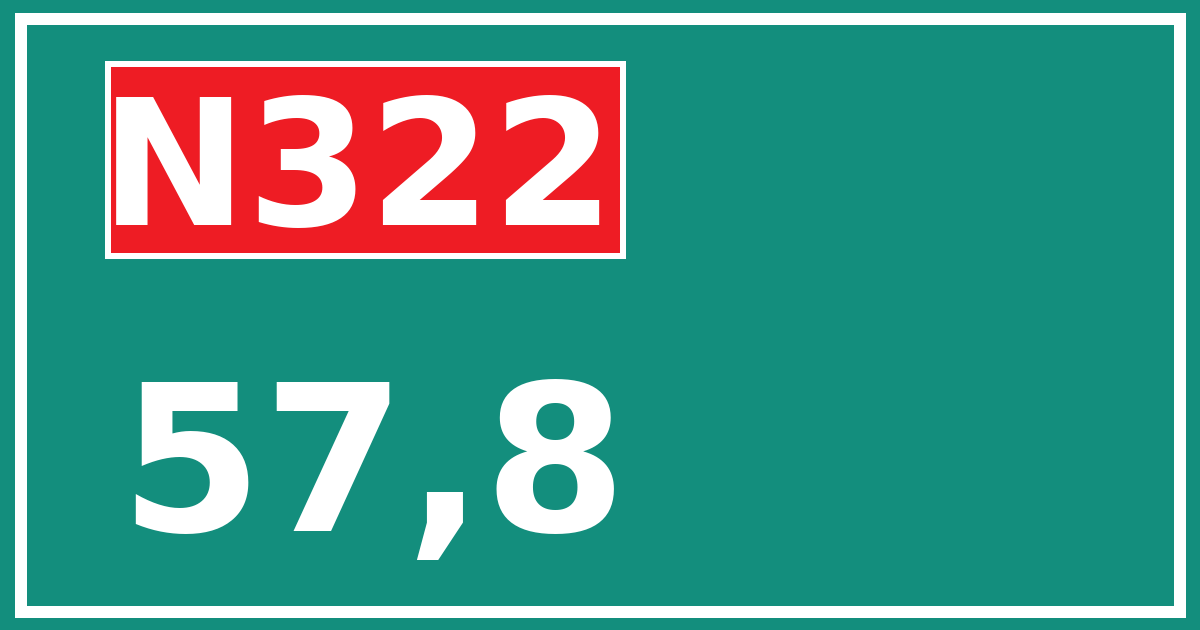 Hectometerbord N322 57,8