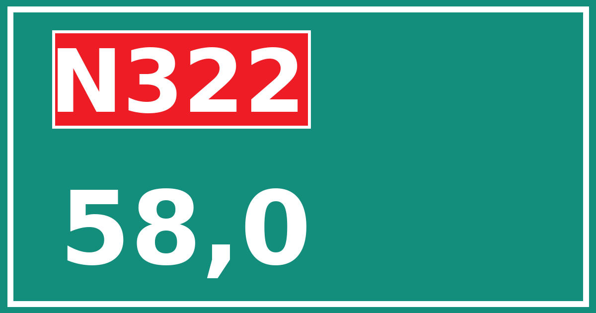 Hectometerbord N322 58,0