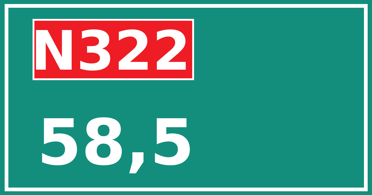 Hectometerbord N322 58,5