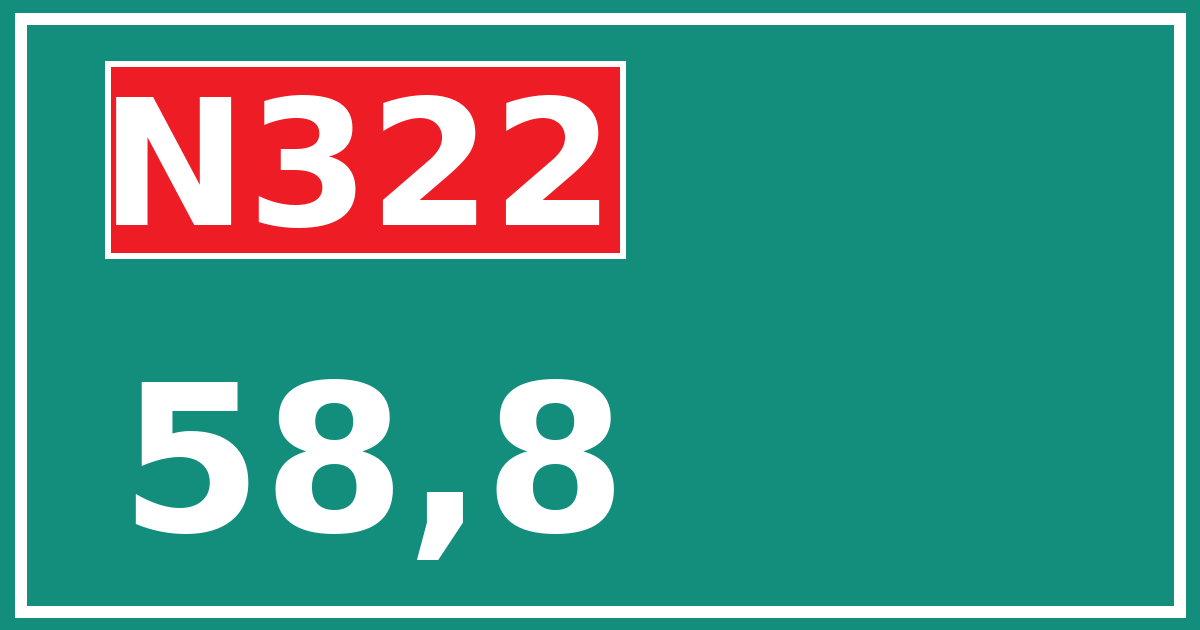 Hectometerbord N322 58,8