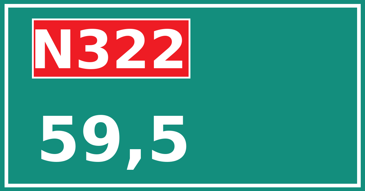 Hectometerbord N322 59,5