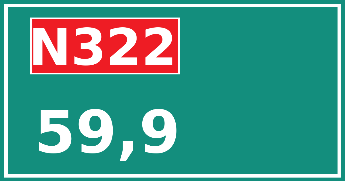 Hectometerbord N322 59,9