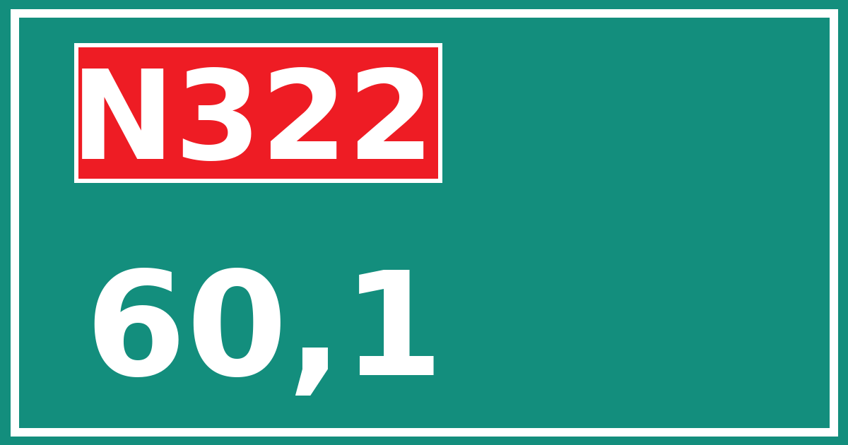 Hectometerbord N322 60,1