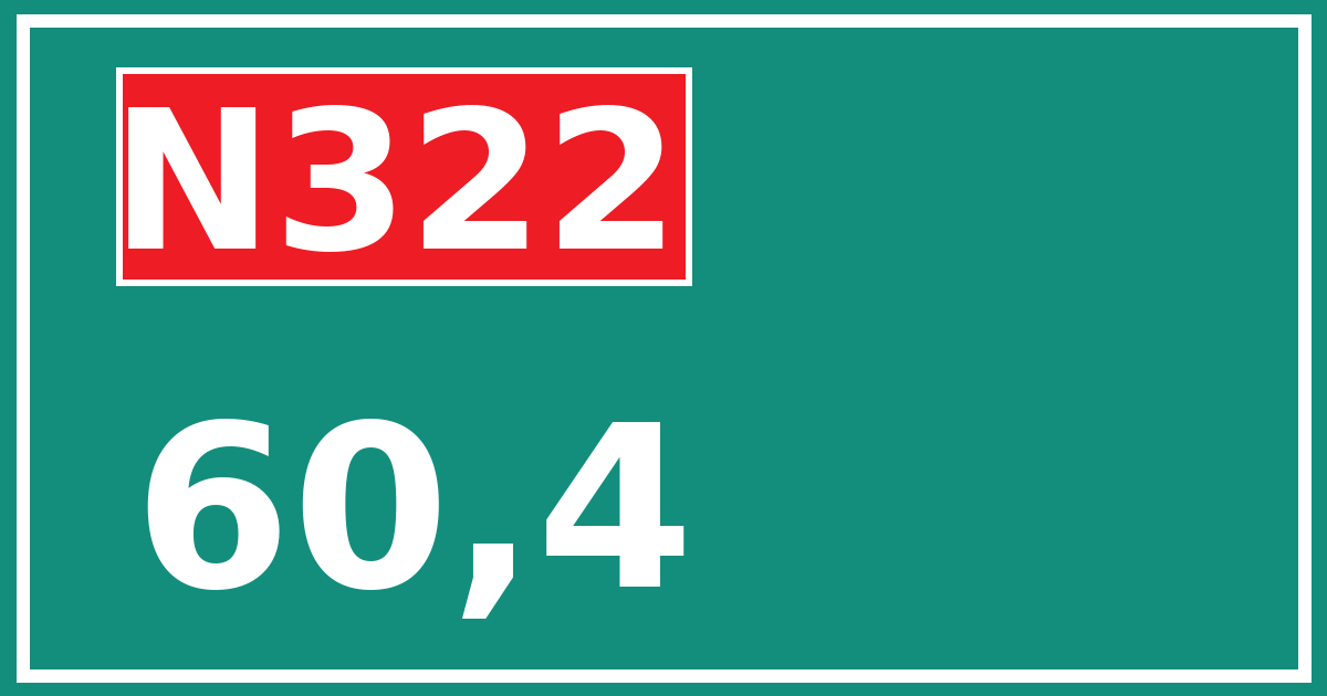 Hectometerbord N322 60,4
