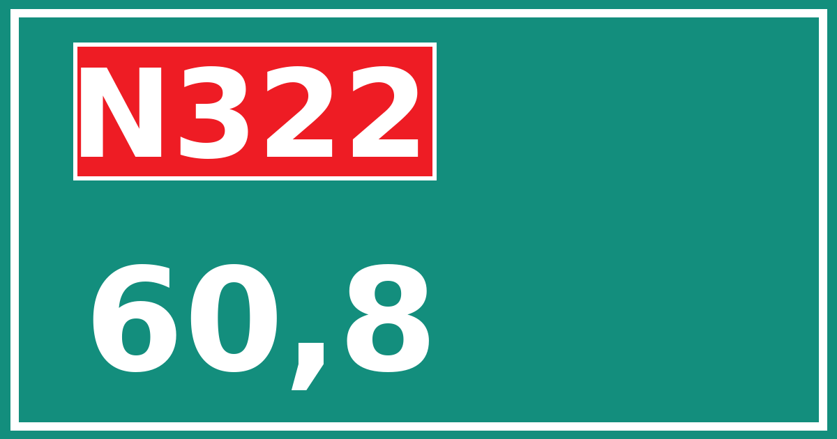 Hectometerbord N322 60,8