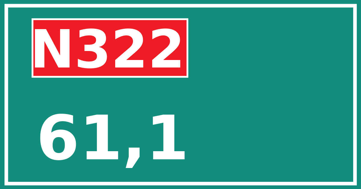 Hectometerbord N322 61,1