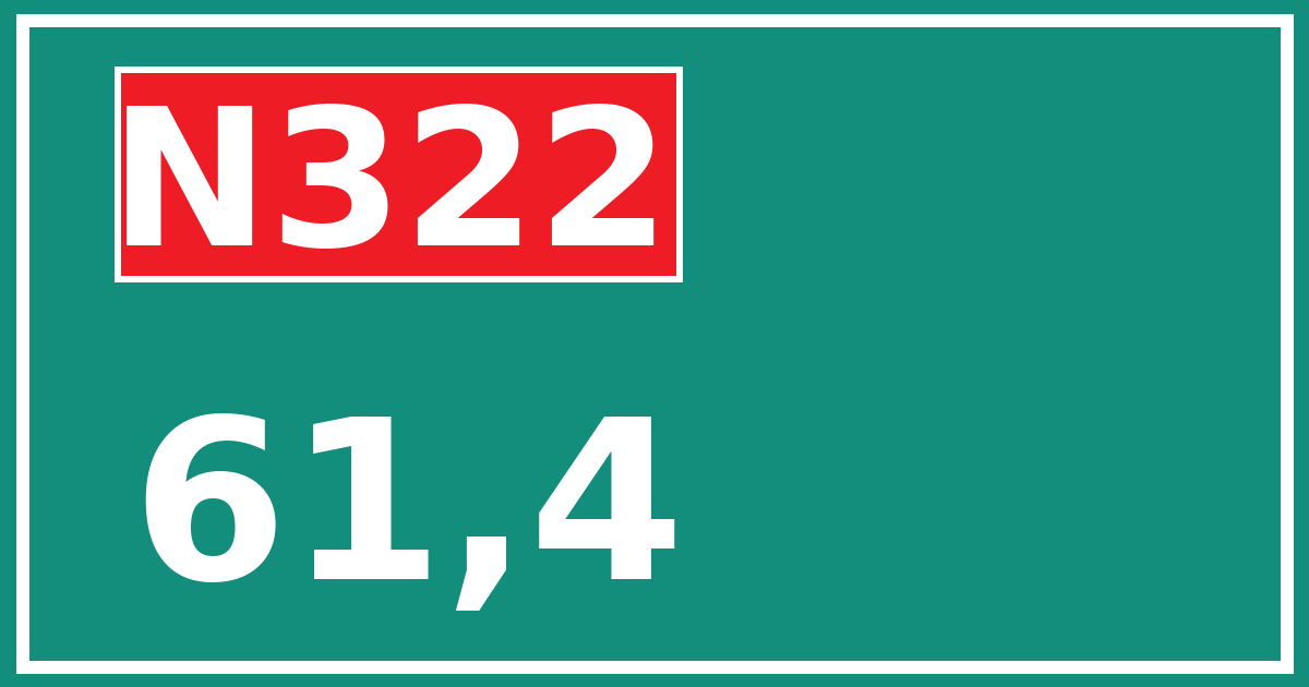 Hectometerbord N322 61,4
