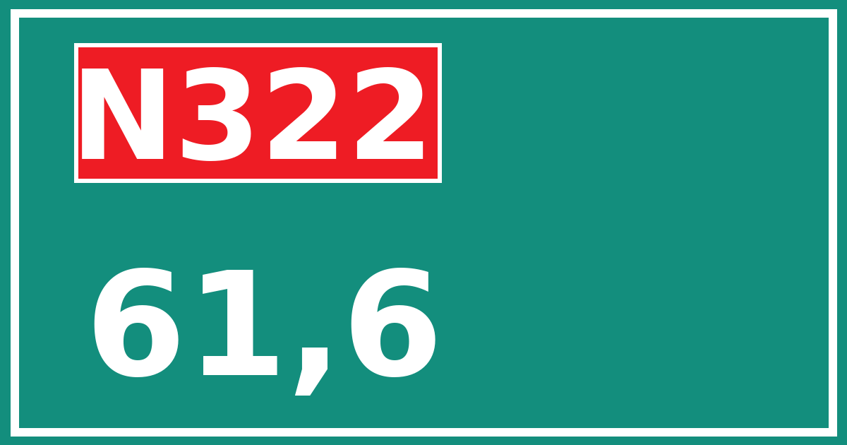 Hectometerbord N322 61,6