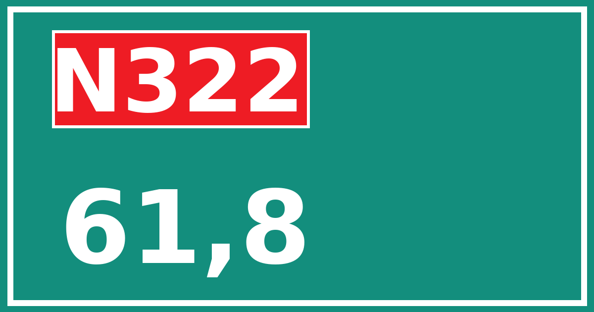 Hectometerbord N322 61,8
