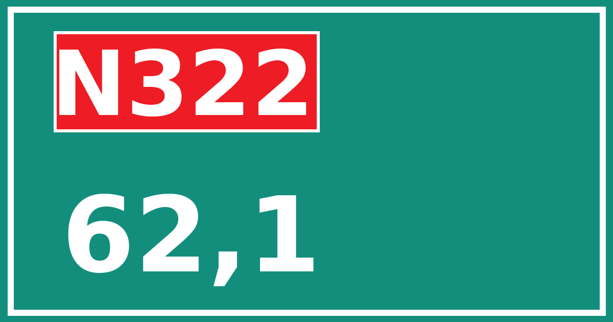 Hectometerbord N322 62,1