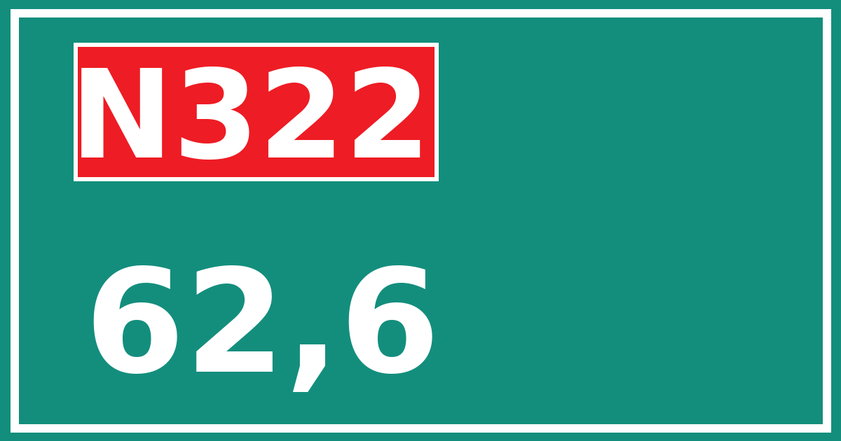 Hectometerbord N322 62,6