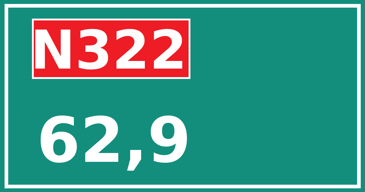 Hectometerbord N322 62,9