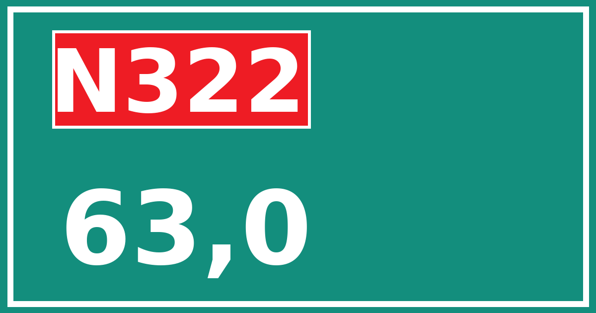 Hectometerbord N322 63,0