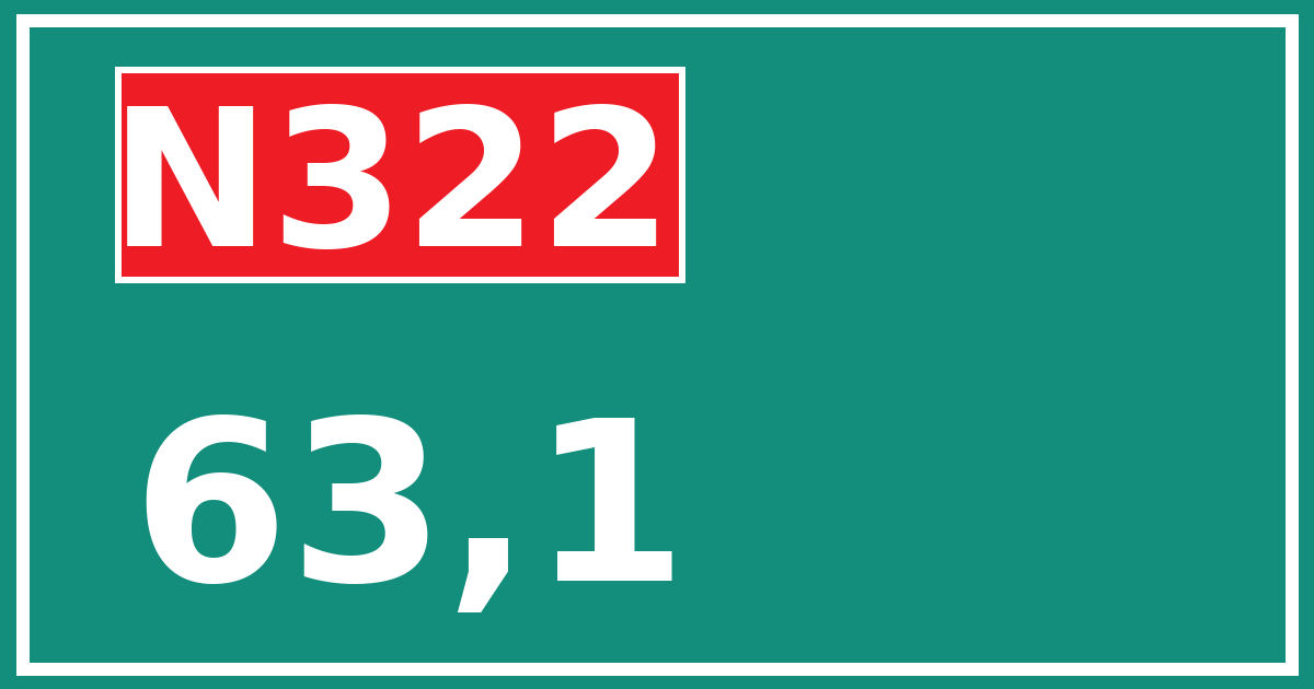 Hectometerbord N322 63,1
