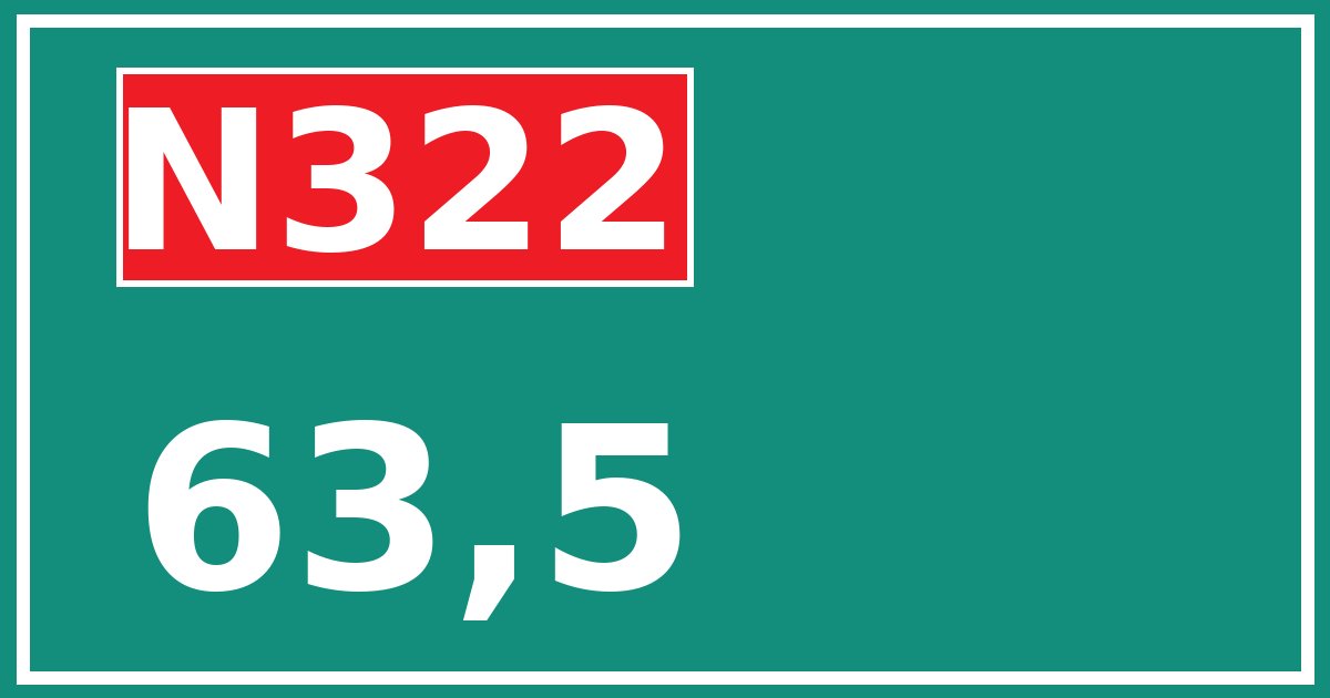 Hectometerbord N322 63,5
