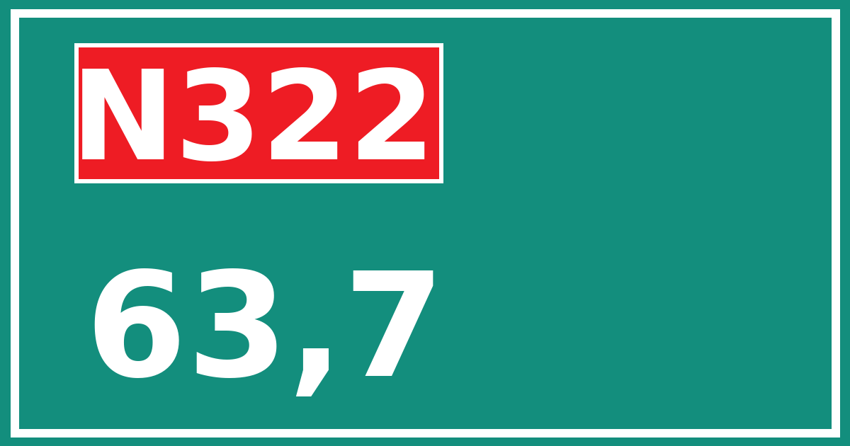 Hectometerbord N322 63,7