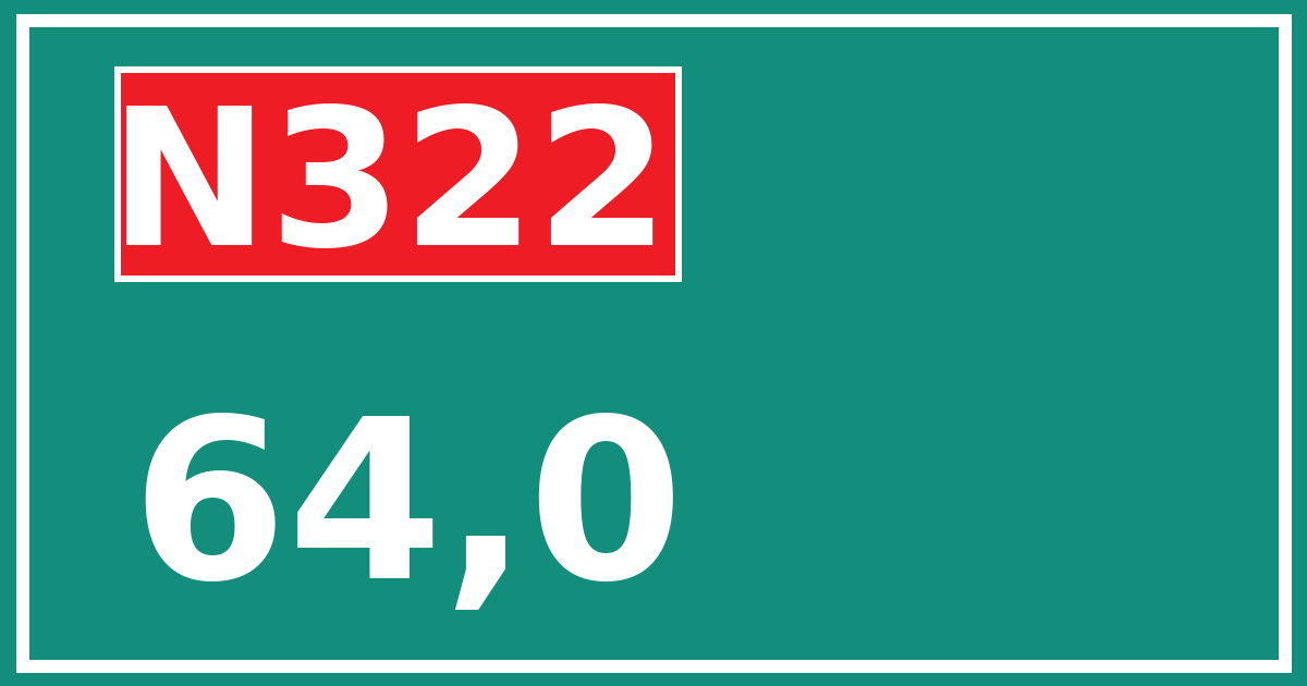 Hectometerbord N322 64,0